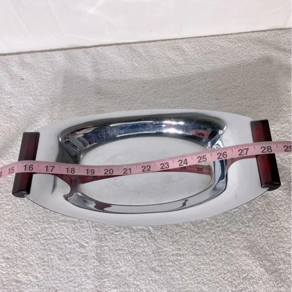 Vintage Glo Hill Gourmates Chrome Serving Tray With Bakelite Handles - Picture 11 of 11